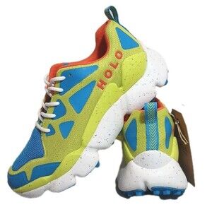 HOLO Women Nephelae Running Shoe Blue Lime Green Recycled Mesh HW511017 Size 10